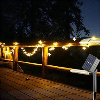מנורה סולרית חשמל LED כוכב פיות LED מחרוזת אגדות אורות סולארית זרי חג מולד גן עיצוב חתונה תחת כיפת השמיים