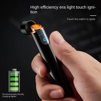 טביעת אצבע אינדוקציה מצת טעינה יצירתי תיל טונגסטן USB אלקטרונית מצית windproof אישית קל יותר