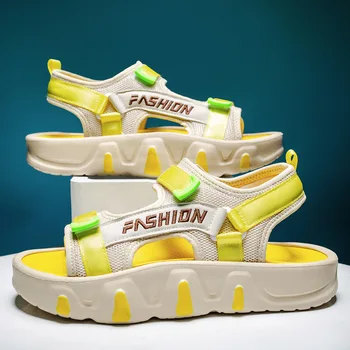 2023 אופנה צהוב סנדלים לשני המינים גברים נעלי חוף נעלי פלטפורמת נעליים מזדמנים נשים סנדלי פיפ-טו פאטוס פארא חברות