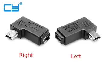 Mini USB המרפק זכר נקבה 90 מעלות מתאם ימינה ושמאלה בזווית מיני 5pin USB מתאם המורחבת