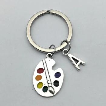 2020 חדש ציירים כלים-צבעים & מברשת מחזיק מפתחות Personalizeds מכתב-Z יצירתי תליון מפתח שרשרת, טבעת DIY מתאים מחזיק מפתחות